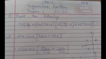 Class 11 ll Chapter Trigonometric Functions Ex :- 3.3 ll Question no.9