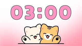 💗 3 Minute Timer | 🐱 Cute Cat Aesthetic | Relax & Break With Lofi Music