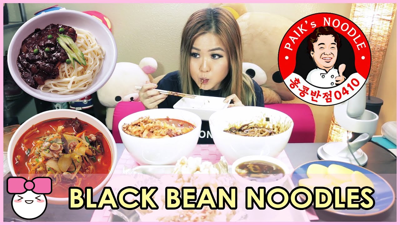 BLACK BEAN NOODLES  + SPICY SEAFOOD NOODLES | MUKBANG