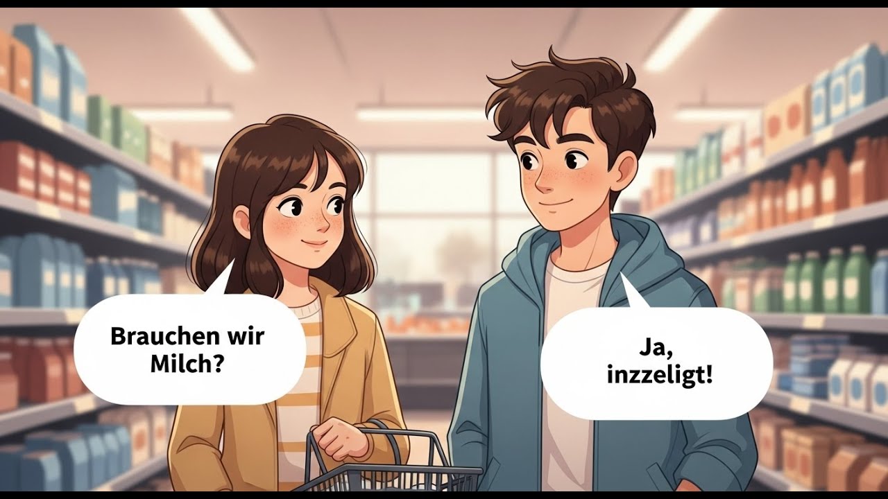 At The Supermarket in German | Daily German Conversation | Everyday Conversation Practice | A1–A2