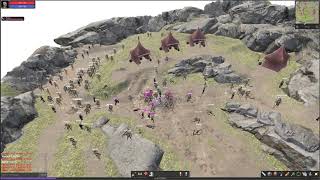 uMMORPG Stress Test - 200 Players on a small map, all broadcasting to each other