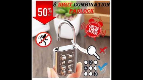 8 Digit Push Button Combination Padlock for gym school locker suitcase Travel bags security Number