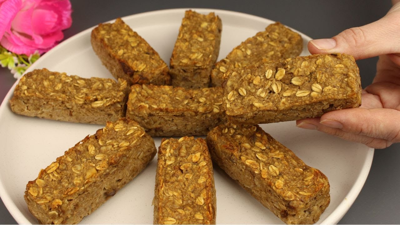 1 стакан овсянки, 2 яблока и банан. Никакой муки! Никакого сахара! Полезный рецепт печенья.