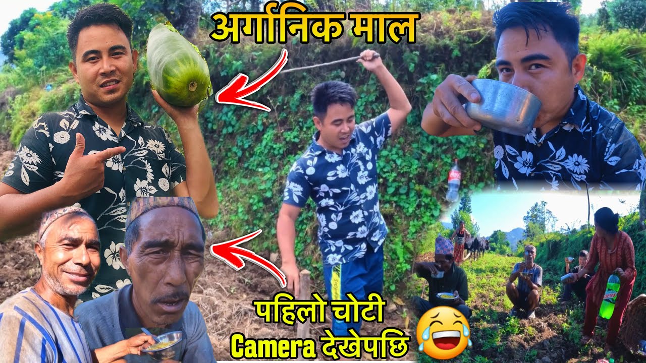 गाऊँमा हलो जोताई मेरो☺️first Time Camera dekhepaxi 🤣