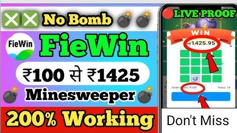 Fiewin App Mine Sweeper winning Trick || fiewin minesweeper game trick || Fiewin App