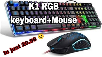 Gaming Keyboard and Mouse Combo, K1 RGB LED Backlit 104 Key Computer PC Gaming Keyboard for PC