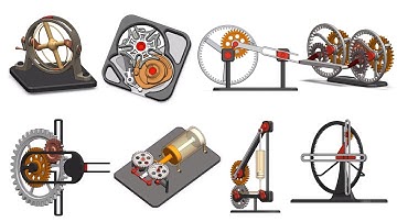 Simplest Slider Crank Mechanism | Rotary to Linear & Oscillatory Motion📌#mechanism #machineryparts
