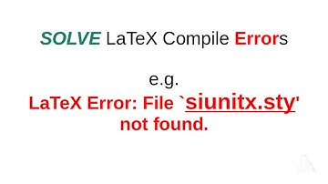 Solution to LaTeX Error: File siunitx.sty not found | File mhchem.sty not found