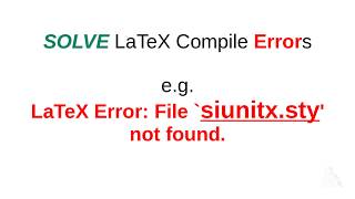 Solution to LaTeX Error: File siunitx.sty not found | File mhchem.sty not found