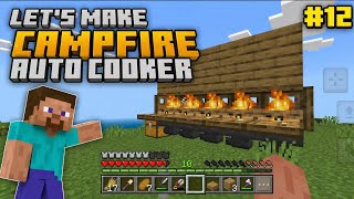 Minecraft Bedrock 🔥 Let’s Make Campfire Auto Cooker (No Fuel!) #12 #minecraft