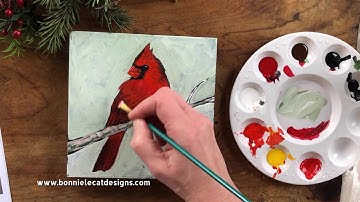 CARDINAL TIME LAPSE ACRYLIC PAINTING