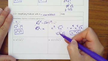 2.2- Simplifying Radicals with X