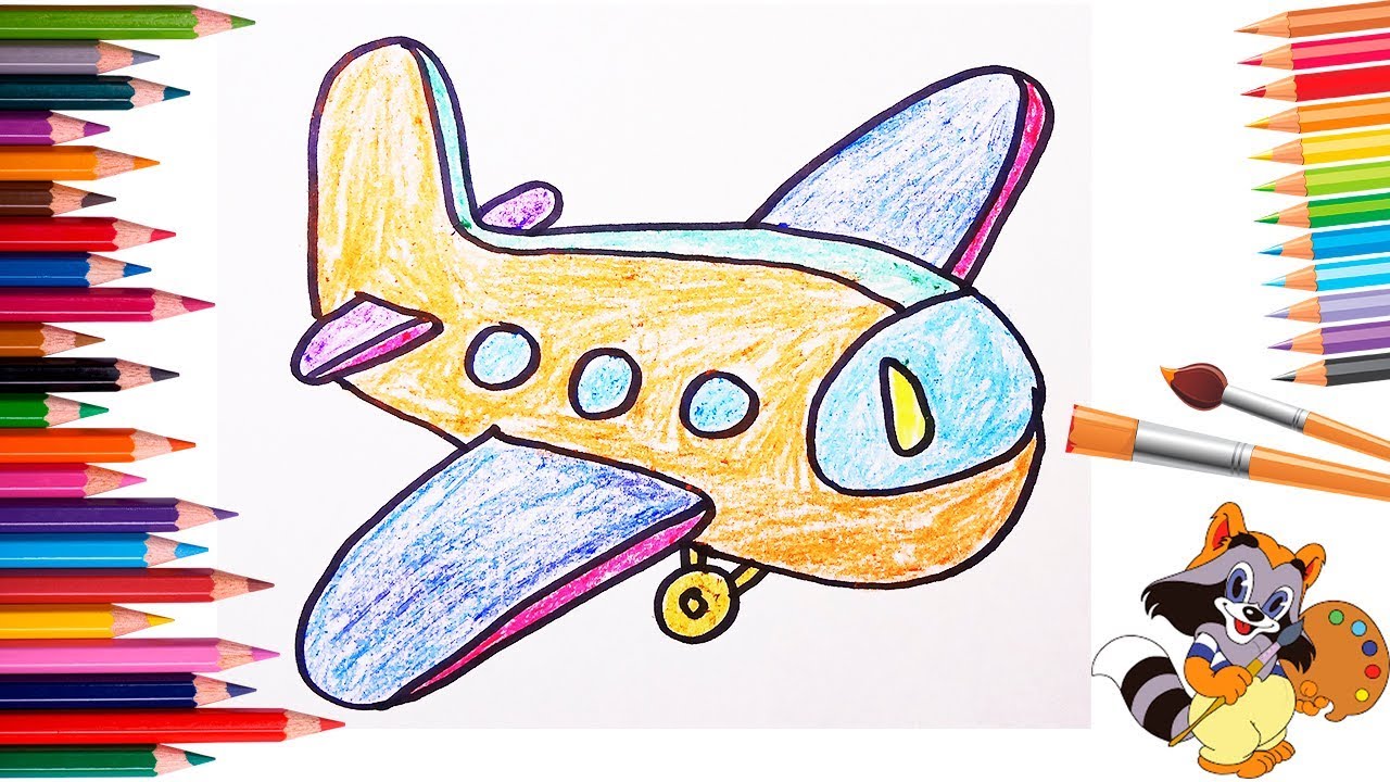 Рисуем самолет с детьми 5 6 лет