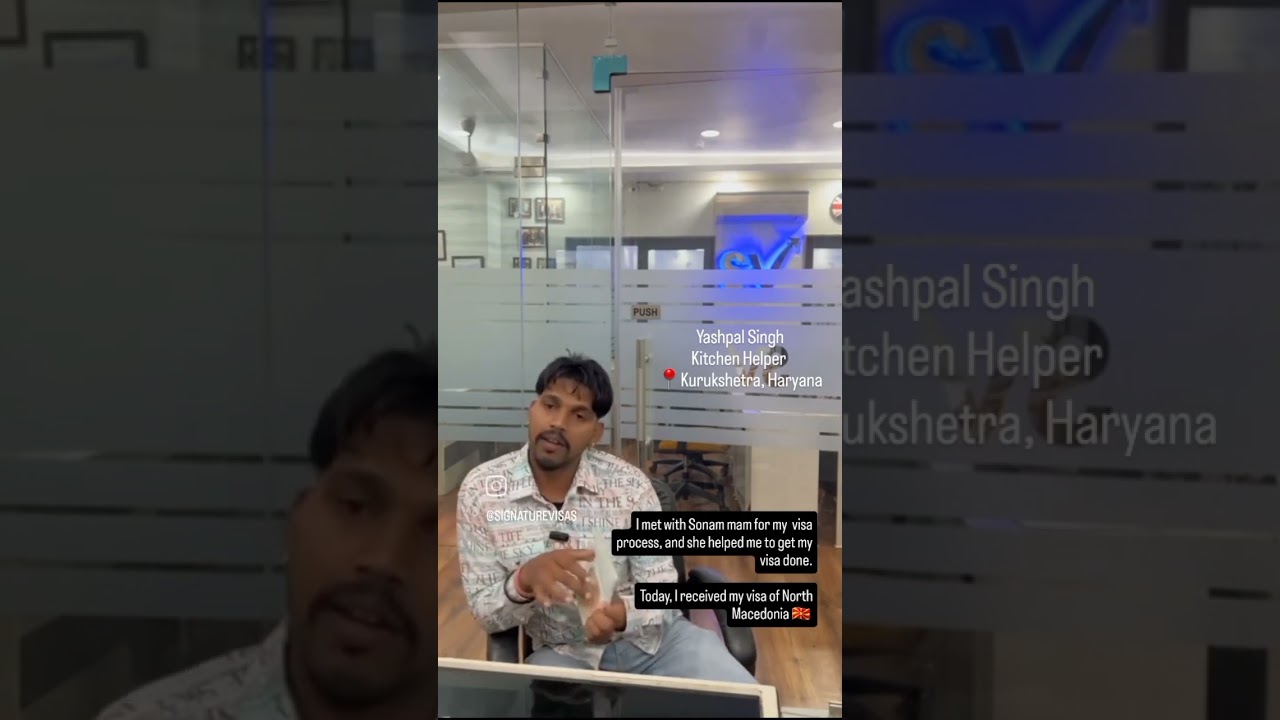 Yashpal Singh from Kurukshetra Haryana, on receiving North Macedonia 🇲🇰, Europe as kitchen helper.