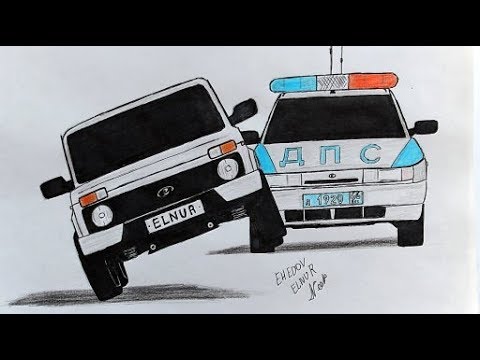 Как нарисовать машину Ниву Авто хулиган и Дпс (Ахадов Эльнур)