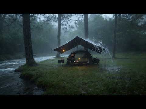 EXPERIENCE CAMPING IN LONG HEAVY RAIN ⛈️ CAMPING IN HEAVY RAIN