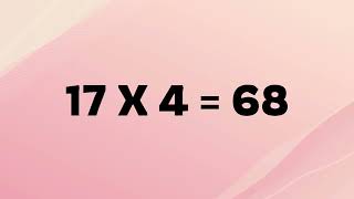 Table of 17,Learn Multiplication of 17X 1,17 Times Table ,17X 1=17, Easy way to Learn Tables of "17"