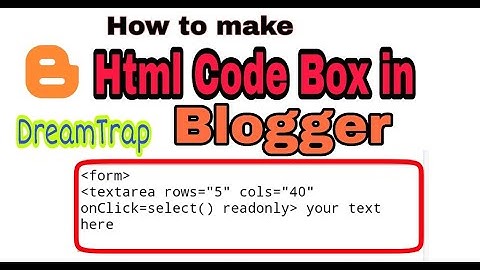 How to create HTML Code Box in blogger in hindi | Blogger post me Html code box kaise laga sakte ha?