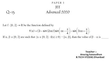 JEE Advanced 2020 Math Paper 1 (Q 15) solution | IIT JEE Maths | #jeeadvanced2020 #projecteducation