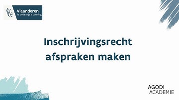 Inschrijvingsrecht: Afspraken maken
