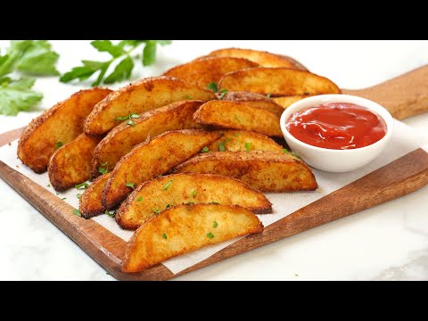 Crispy Potato Wedges | Perfect Oven Baked Snack, Side, or Appetizer! | The Domestic Geek