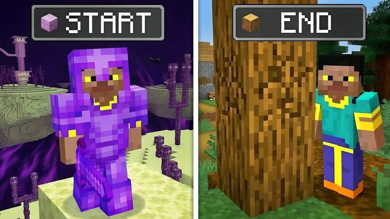 Can I Survive The Minecraft End To OverWorld Challenge?🔥🤯 - YouTube