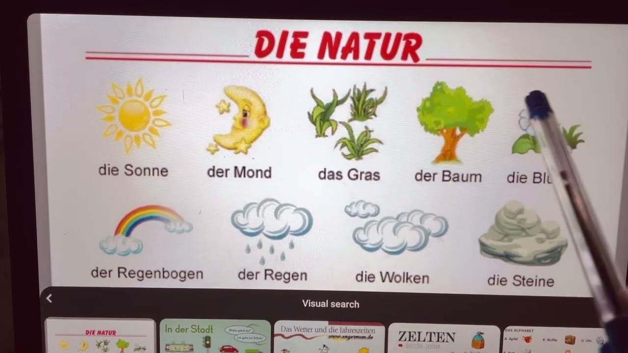Learn something about nature in German A1 words