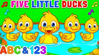 🦆 Five Little Ducks 🦆 | Preschool Nursery Rhyme and Sing Along | Baby Songs, ABC Song, Phonics Song screenshot 1