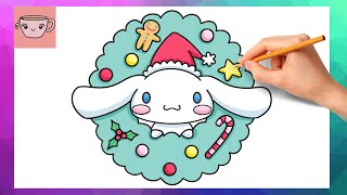 How To Draw Cinnamoroll Christmas Wreath | Sanrio | Cute Easy Step By Step Drawing Tutorial screenshot 5