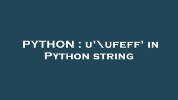 PYTHON : u