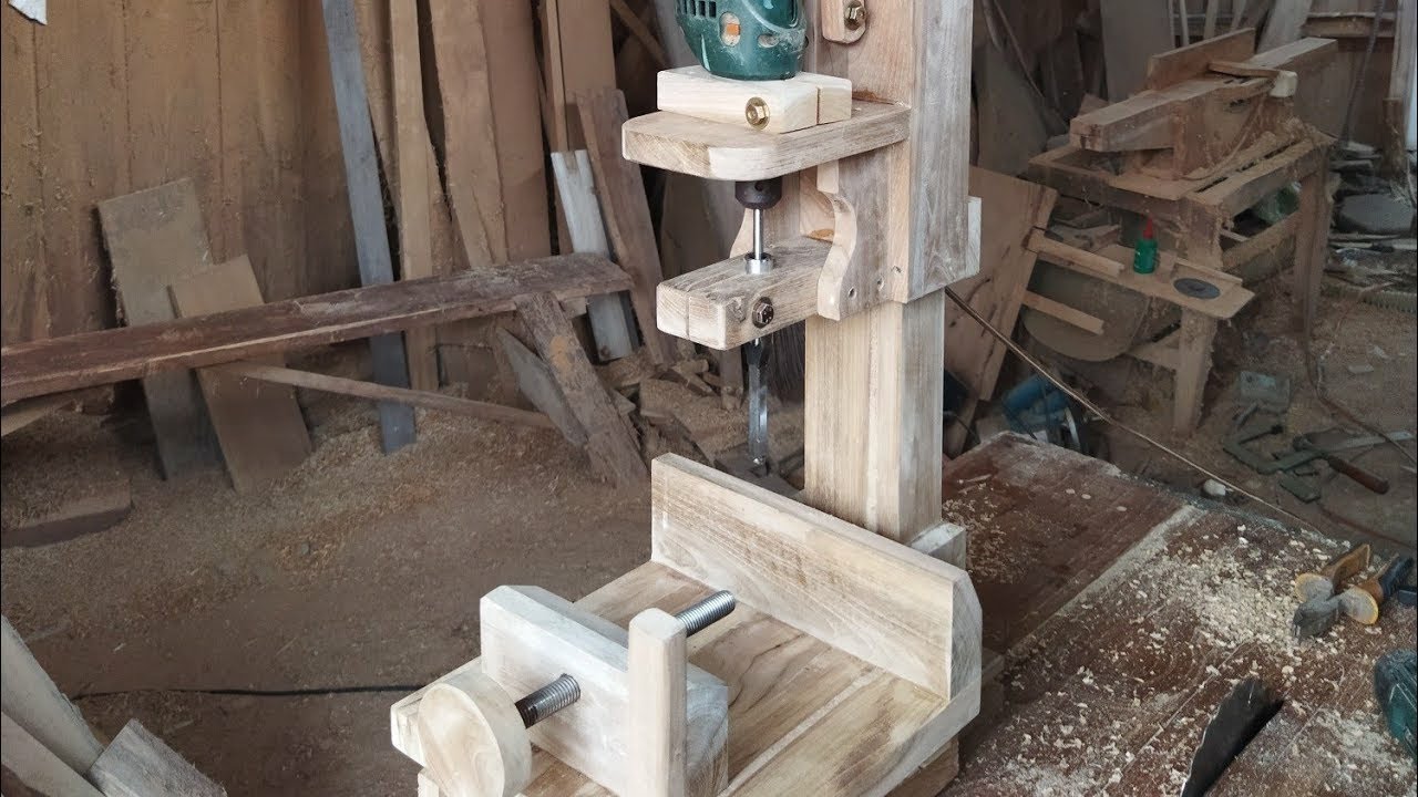 membuat tatah bobok kayu dengan penggerak mesin bor @rickofurniture