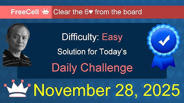 Microsoft Solitaire Collection: FreeCell - Easy - November 28, 2025