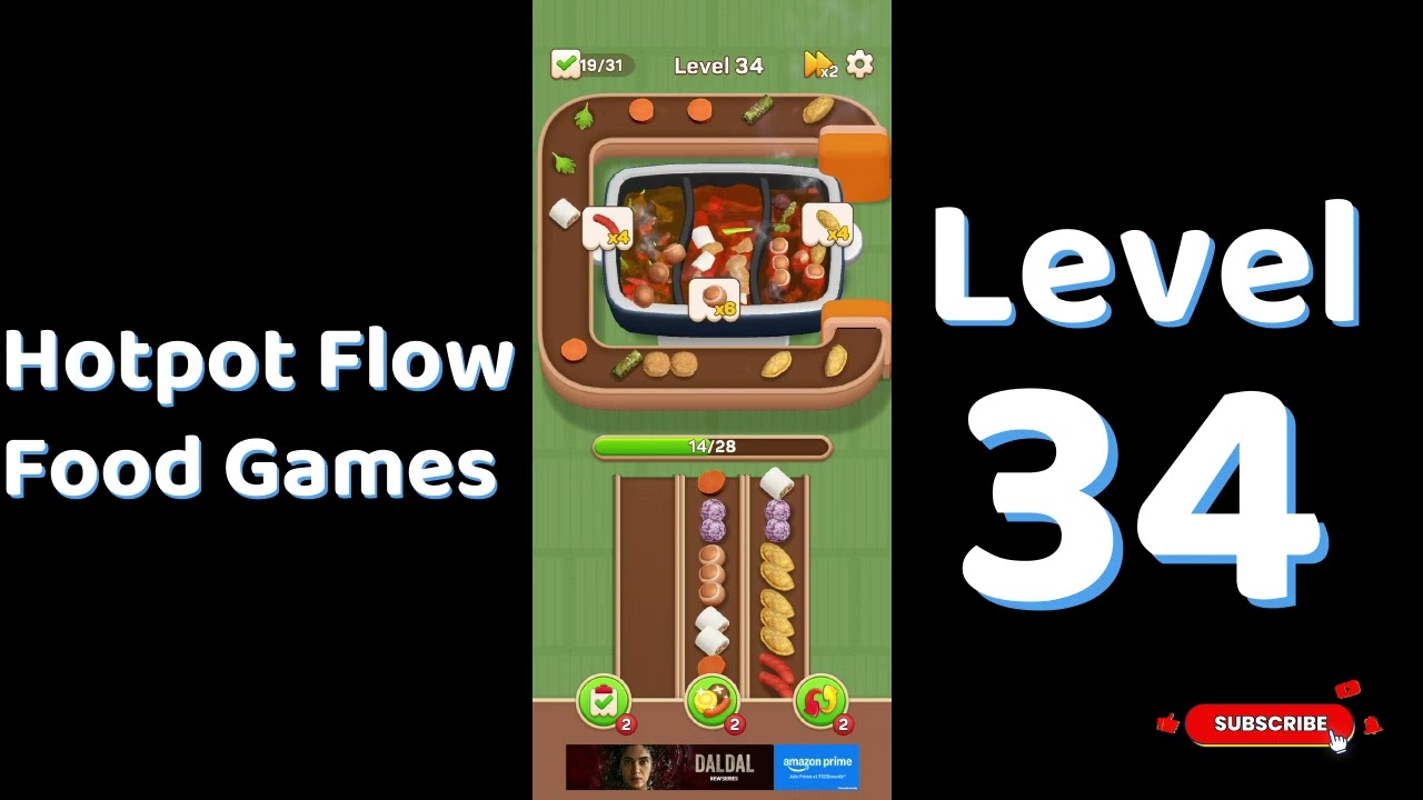Hotpot Flow Level 34 | Food Games | Solutionguruji