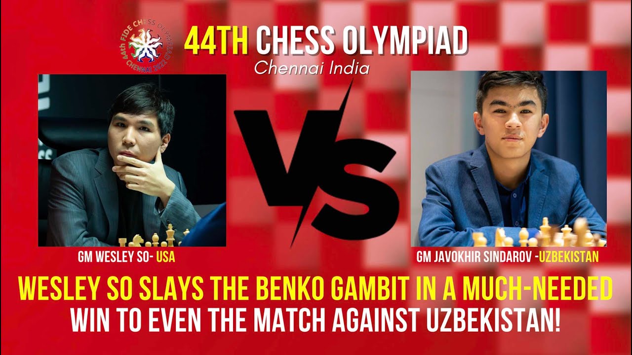 Wesley So slays the Benko Gambit in a much-needed win to even the match against Uzbekistan!