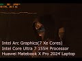 Intel Arc Graphics, Core 7 Ultra 155h laptop frame rate test in Shadow of the Tomb Raider