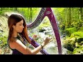 Harpe relaxante et joli ruisseau, chants d'oiseaux, musique zen relaxation, nature, paix, méditation