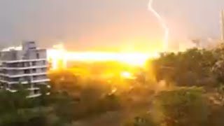 Maharashtra News | Caught On Camera:An Intense Lightning Strike In Kolhapur #shorts