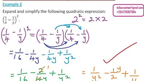 EXPANDING QUADRATIC EXPRESSION  FORM 2 ex 2