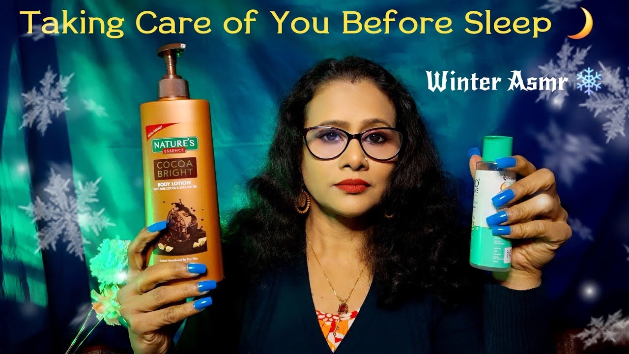 ASMR Bedtime Winter Care Before Sleep ❄️Hair Brushing & Night Skincare | Asmr Ghosal