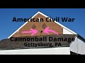 Cannonball Damage, Trostle Farm ~ Civil War, Gettysburg PA