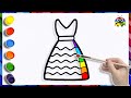 How to Draw & Paint Barbie Dresses | Drawing & Coloring Tutorial For Kids & Toddlers | Art Ideas