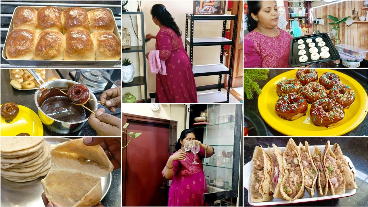 ಹೆಲ್ದೀ ಬೇಕರಿ ತಿಂಡಿ ಮಕ್ಕಳಿಗಾಗಿ | Cleaning and Cooking Routine | Wheat Bun & PITA Bread | 2Min 🍫Sauce