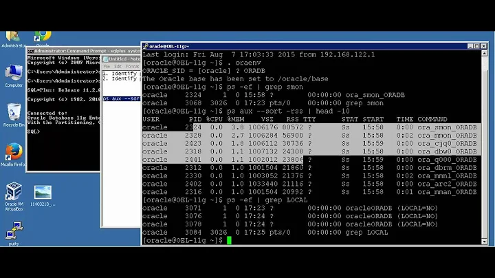 Trace session details with USER process and SERVER process ID