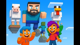 Floating Island Chaos: Mega Steve, Chicken Jockey & Giant Animals! #minecraft #gaming