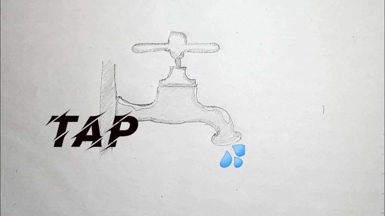 How to draw Tap step by step tap cute tap water viral. YouTube