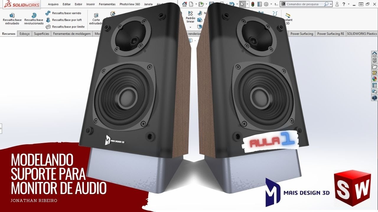 TUTORIAL SOLIDWORKS | MODELANDO SUPORTE PARA CAIXAS DE SOM EDIFIER