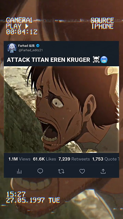 Attack Titan Eren Kruger ☠️🥶 #shots #aot #erenkruger #erenyeager #ytshorts #eren #foryou
