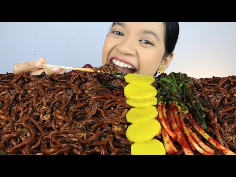 MUKBANG JJAJANGMYEON + KIMCHI DAUN BAWANG + DANMUJI
