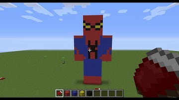 Minecraft Tutorial - How to Make A Spiderman Statue