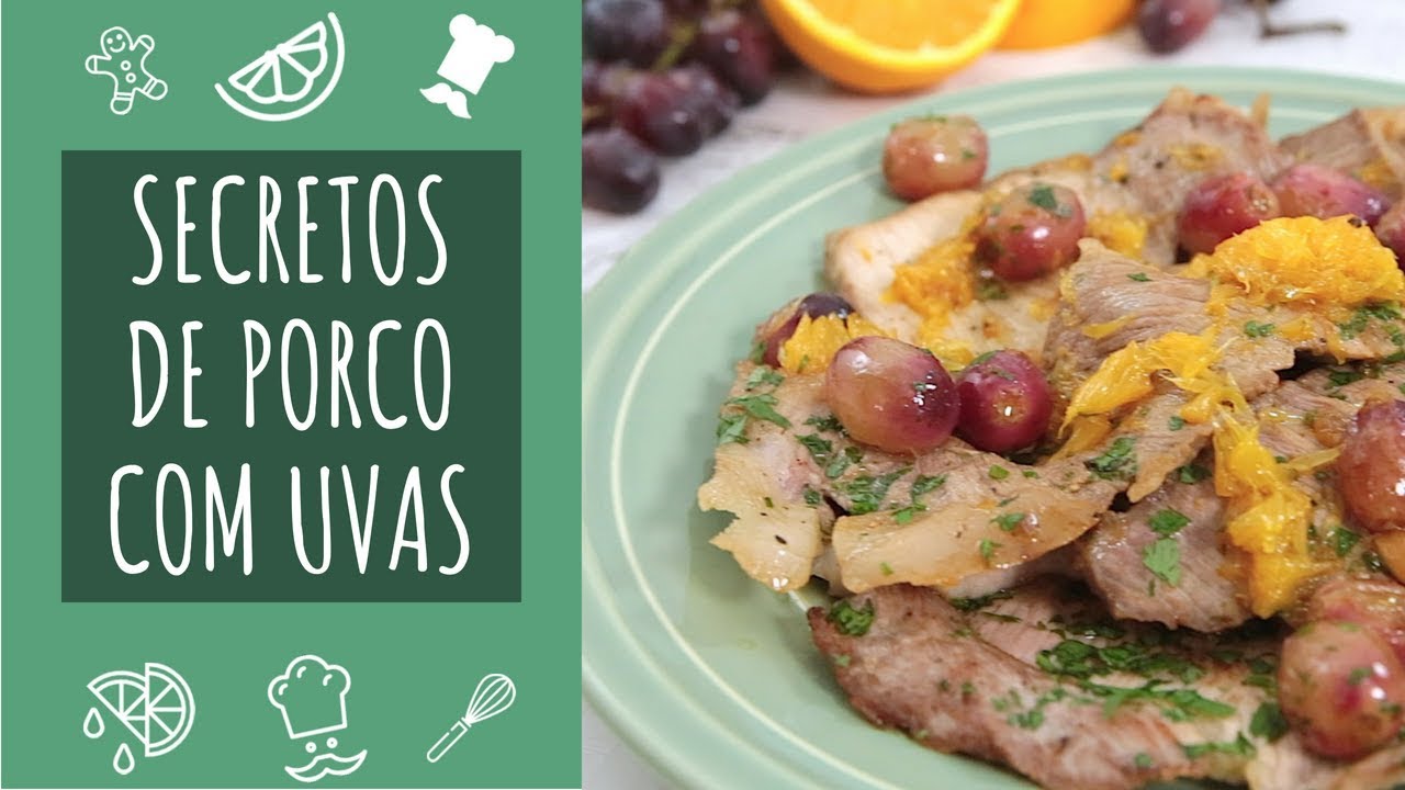 Secretos de porco com uvas